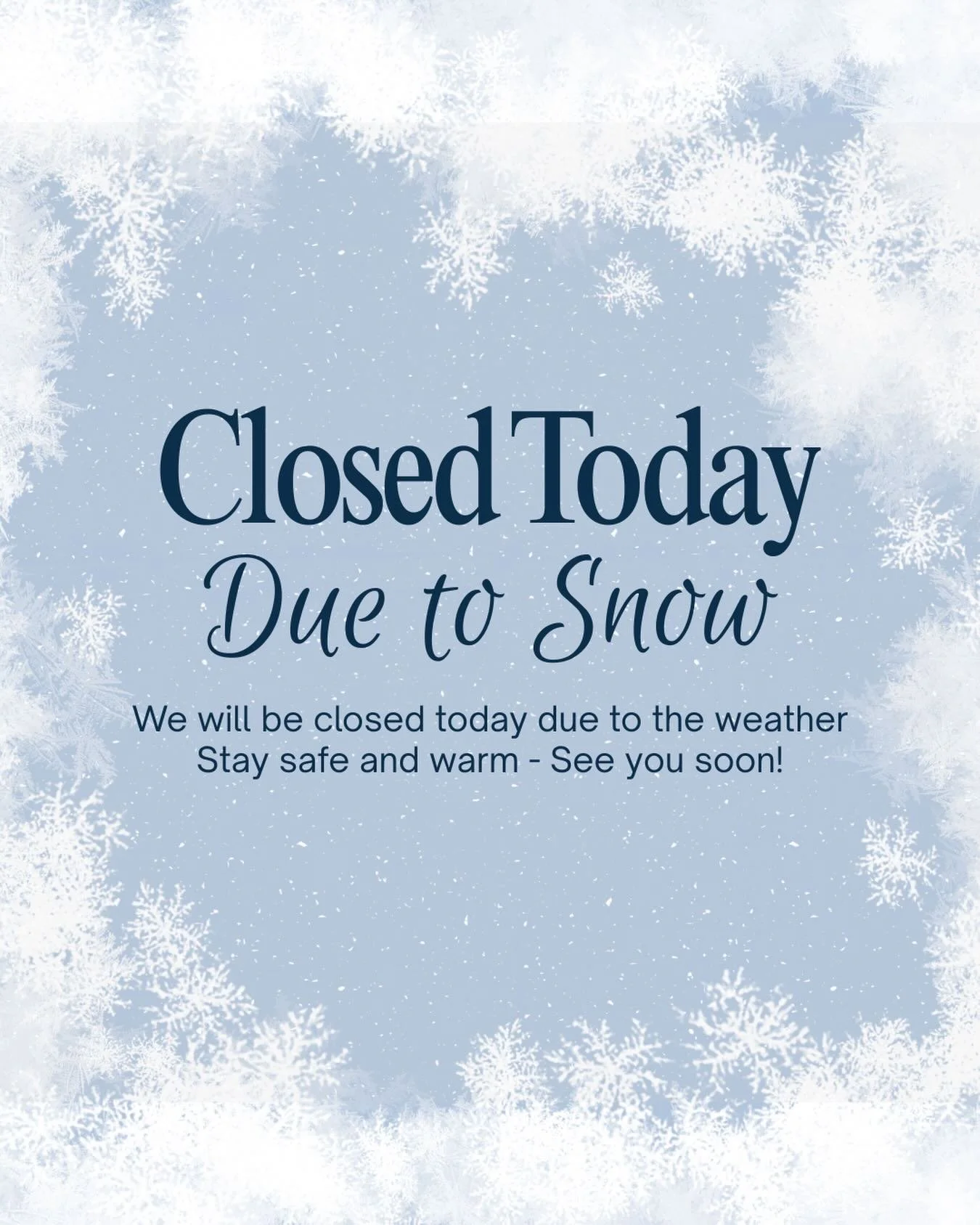 ❄️ WEATHER CLOSURE ❄️
FASST Sports Performance is closed today due to weather conditions.

We will provide an update about tomorrow by 7:00 AM.

Stay safe and warm!
But make your own! Thank you!