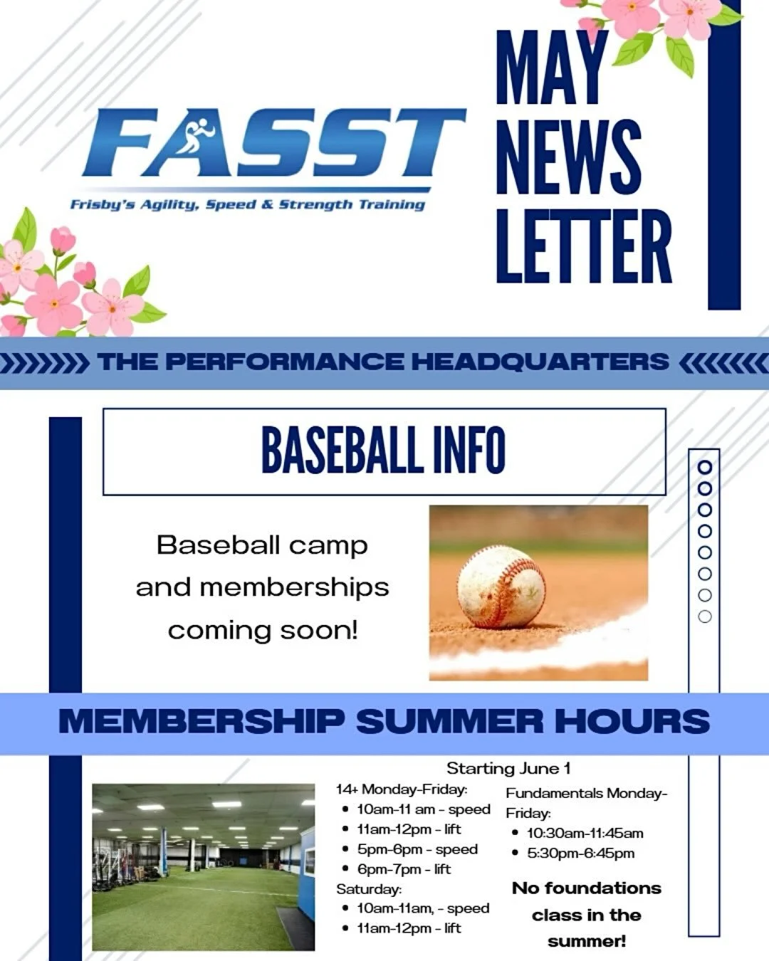 May at FASST ☀️💪

New summer hours, upcoming events, athlete + coach spotlights, and summer training deals are here! We&rsquo;re excited for another season of helping athletes get faster, stronger, and more confident!
