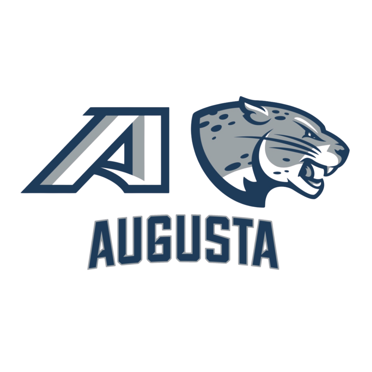 Logo of Augusta National Golf Club featuring the letter A, a gray jaguar head, and the text 'AUGUSTA' in gray.