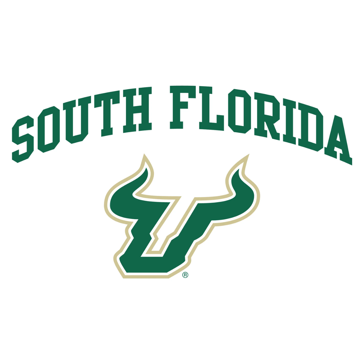 South Florida logo with a stylized green and white flamingo head and the text 'South Florida' above in green block letters.