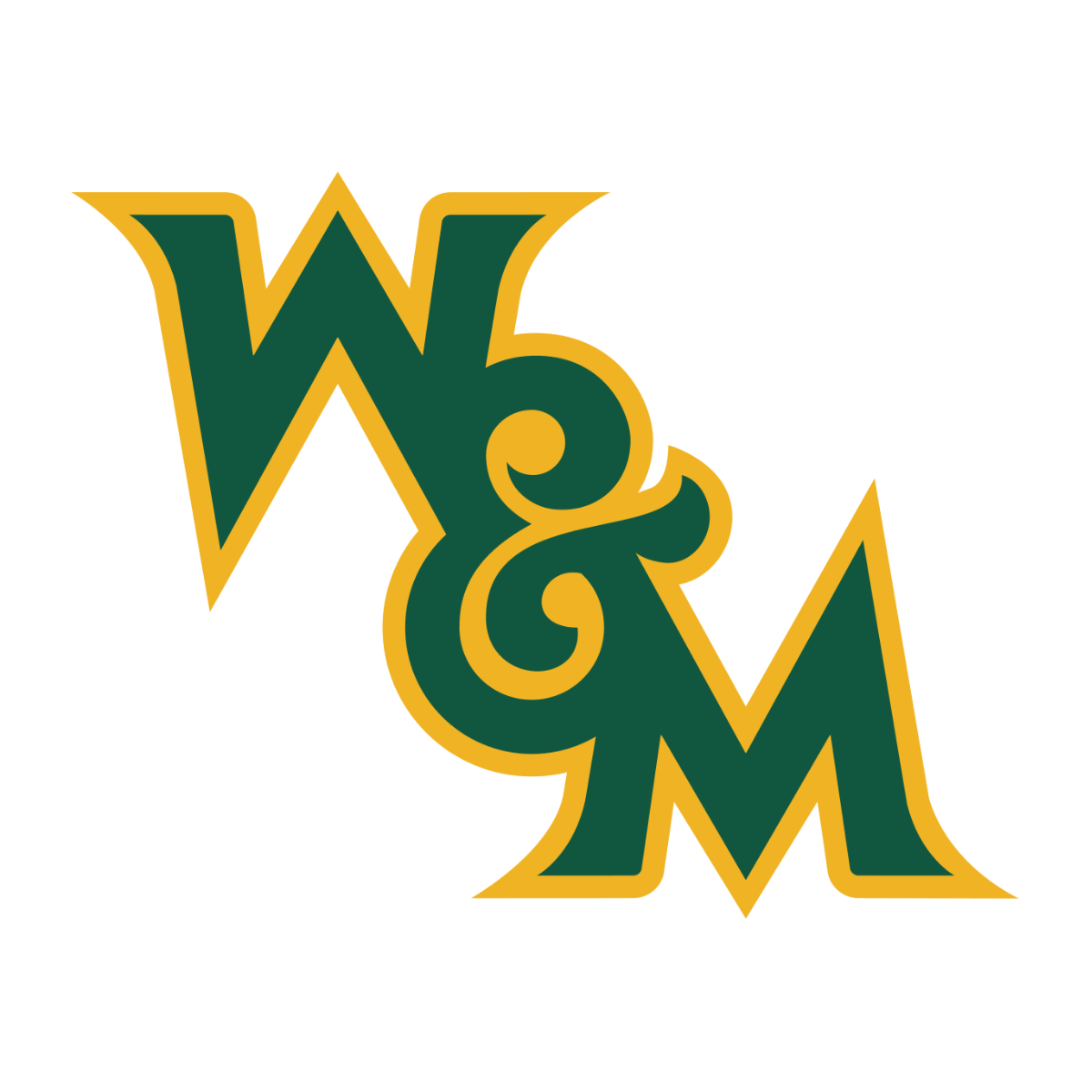 Green and yellow Western Michigan University logo with stylized letters W and M.