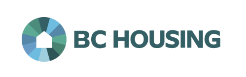 BC Housing logo with a circular teal and blue geometric housing icon and the text 'BC HOUSING'