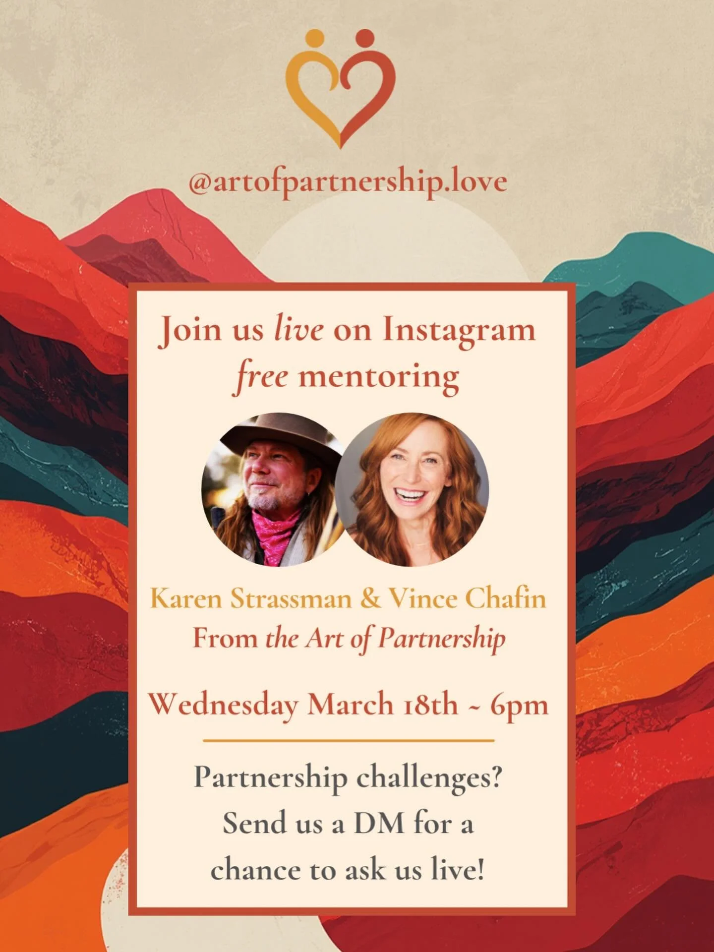 Join us this coming Wednesday at 6pm PST for an Instagram live where we are welcoming in your partnership challenges, questions &amp; curiosities! 

If you have a question you&rsquo;d like to ask us, please send us a DM, ideally we&rsquo;d love to ha