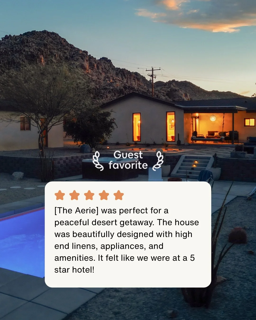One month since we opened doors, and The Aerie is an @airbnb Guest Favorite ⭐️💙

Only one weekend open from now until August! Link in bio to book 🔗