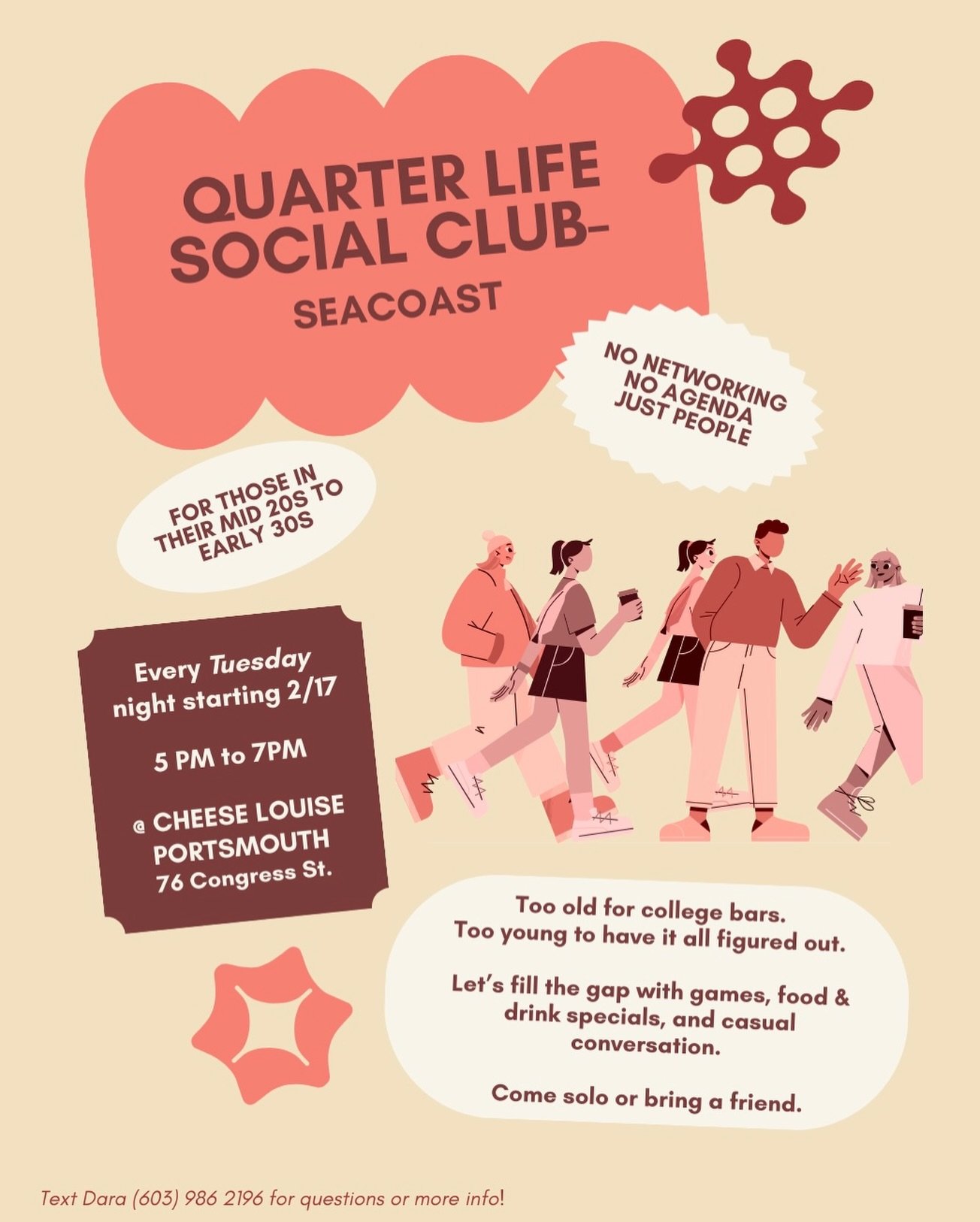 are you in your mid 20s to early 30s and lookin&rsquo; to meet new people in the seacoast NH area? come to our portsmouth location social club ✨

starting tuesday 2/17, join us for food and drink specials, games, and causal conversation 🙌 no network