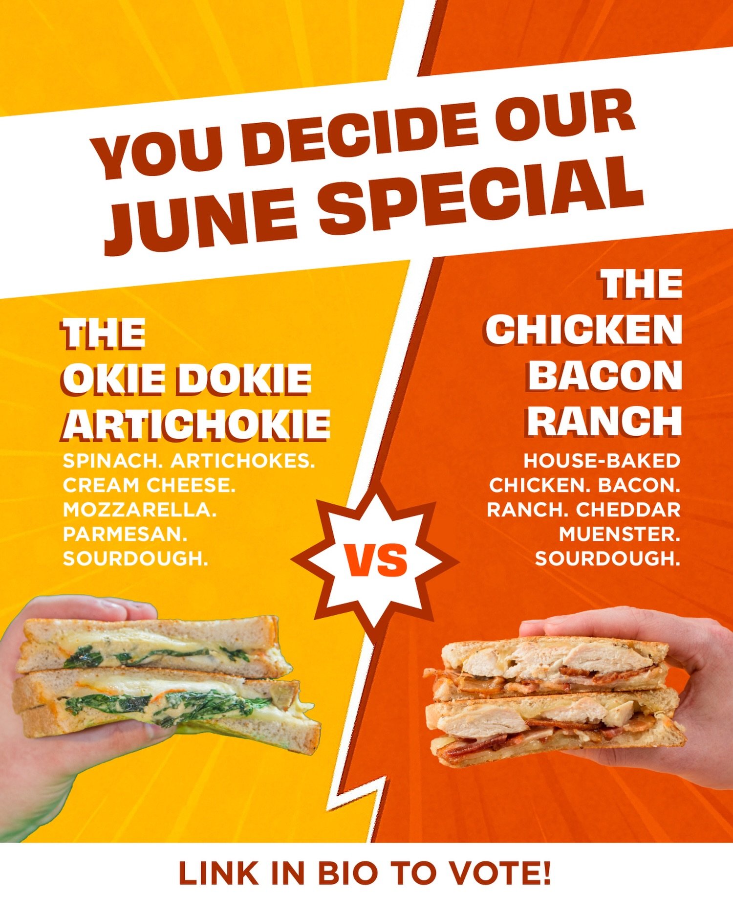 OKIE DOKIE ARTICHOKIE VS. CHICKEN BACON RANCH 🍗🥓

VOTE NOW LINK IN BIO!!!! 🗳️