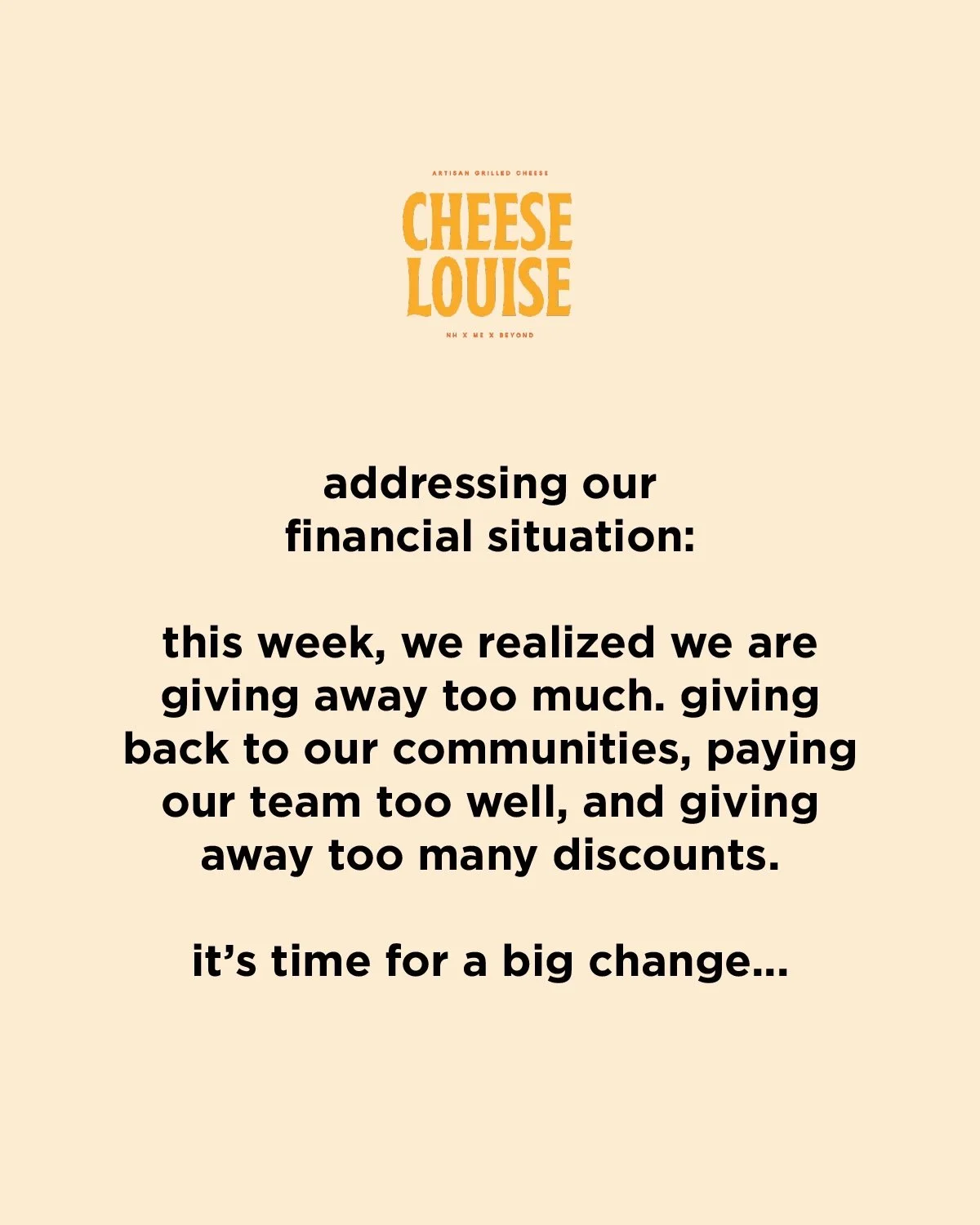 it&rsquo;s time for a big change&hellip;

sign up for our rewards program using the link in our bio or at www.eatcheeselouise.com/rewards 🤪