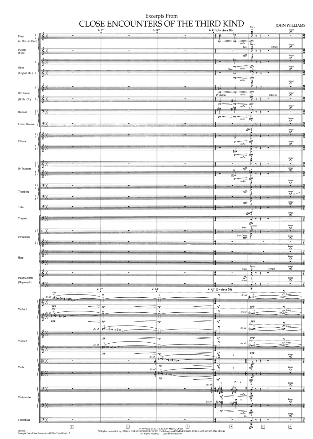 Close Encounters of the Third Kind John Williams score analysis