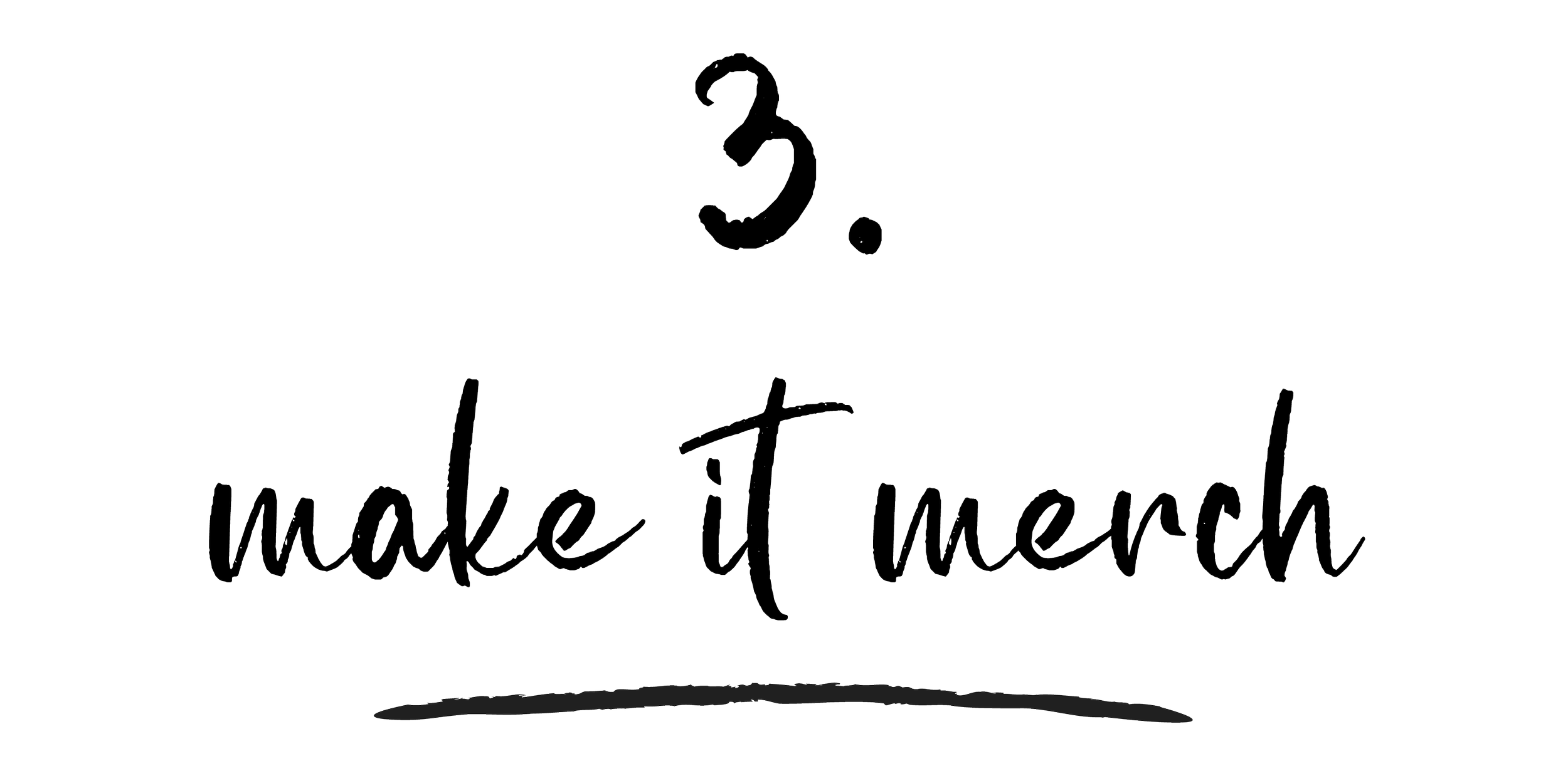 The image features a black background with the phrase 'make it march' written in a cursive, hand-drawn style, and a large number '3.' above it.