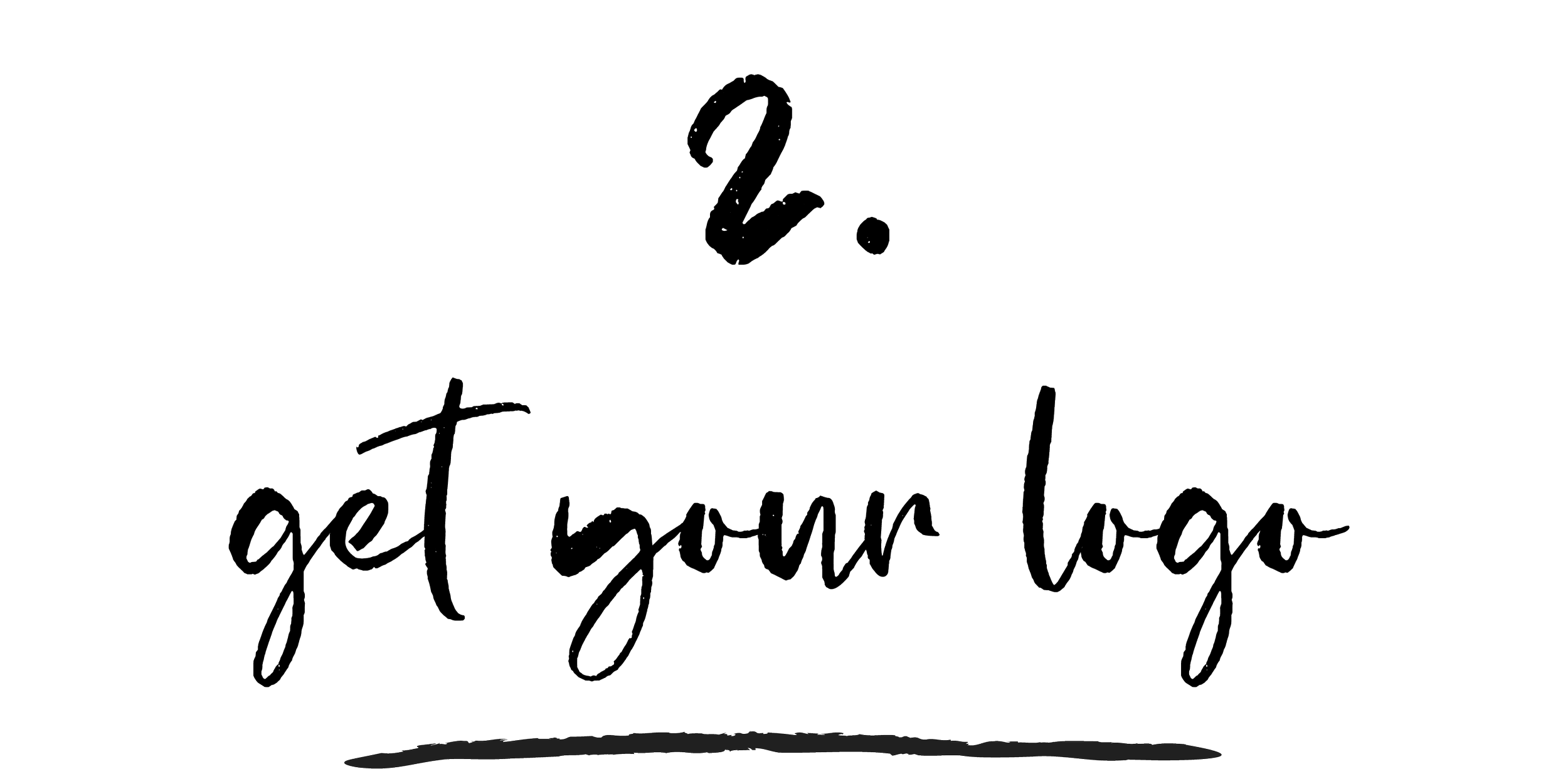 Handwritten text that says: 'How to get your logo' with a question mark above, on a black background.