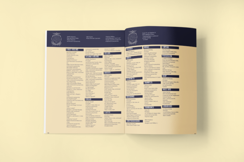 Page Design for "Tanglewood 2023" Boston Symphony Orchestra booklet (2023)