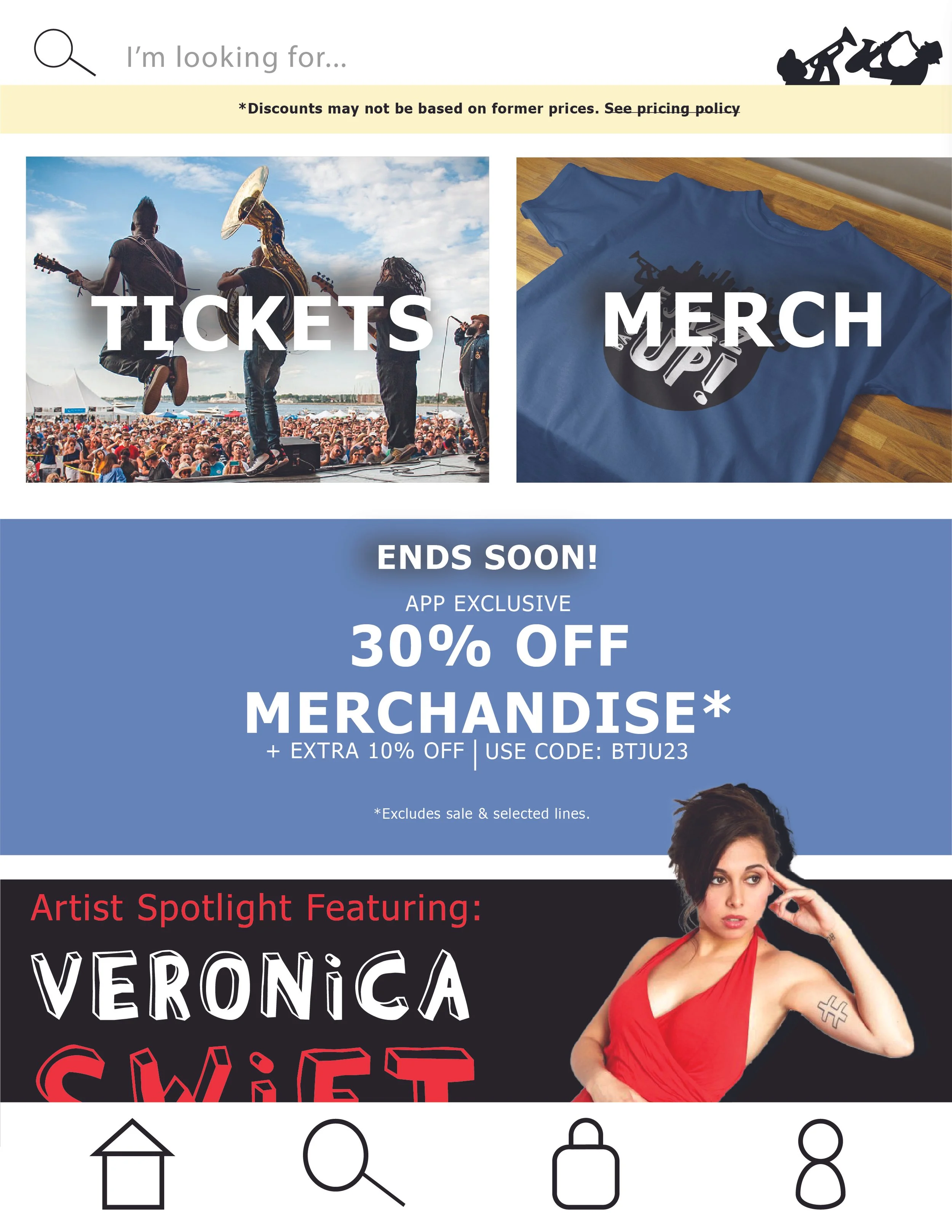 Mobile App Design Mockup for "Houston Jazz Festival 2023" (2023) - Houston, Texas