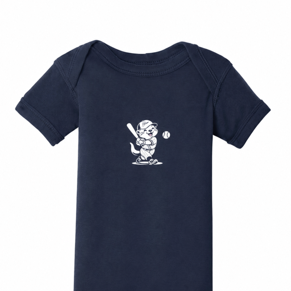 Navy Baseball Bud Onesie