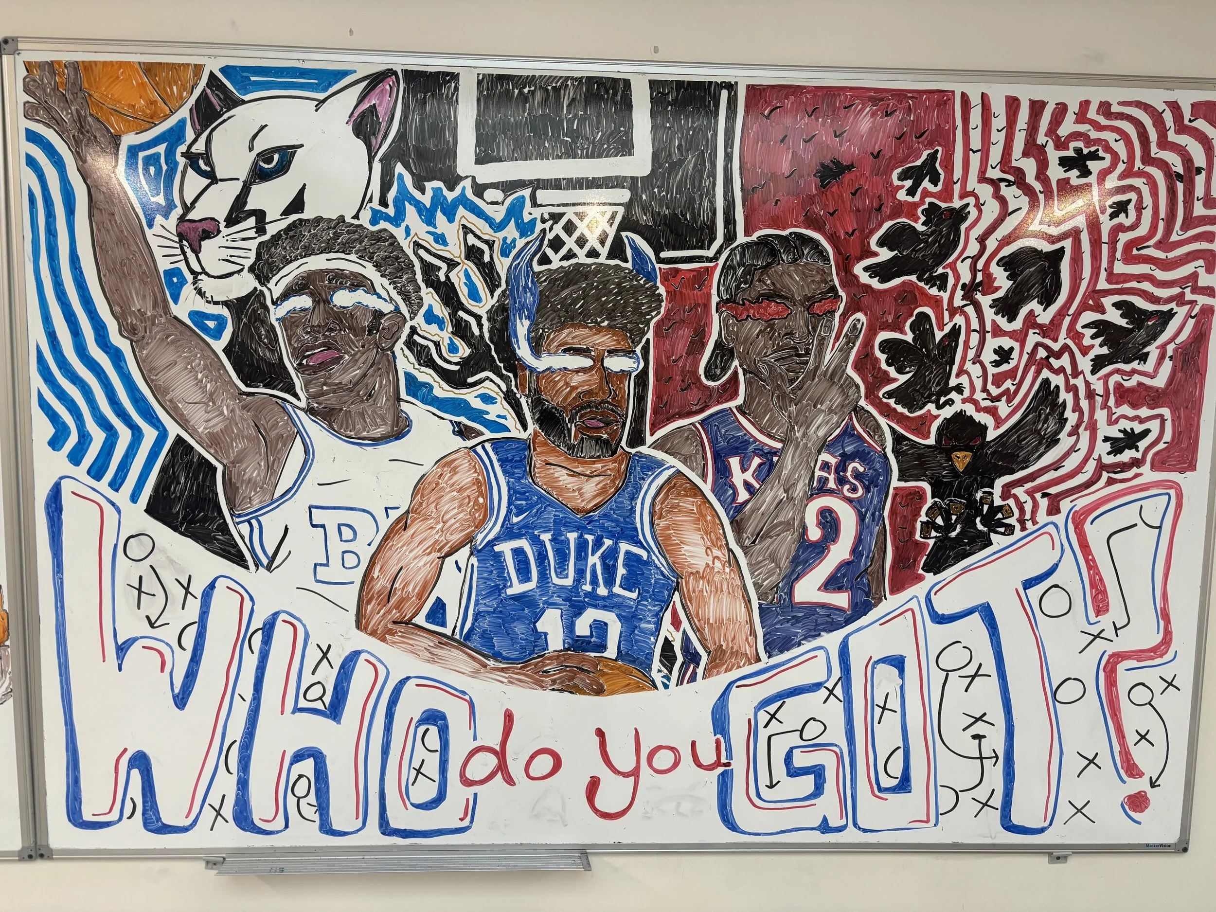 "Who Ya Got?" (Mar. 2026) March Madness Whiteboard Mural