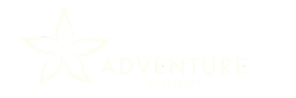 Logo with a stylized flower and the text "Adventure Barbados" in white on a black background.