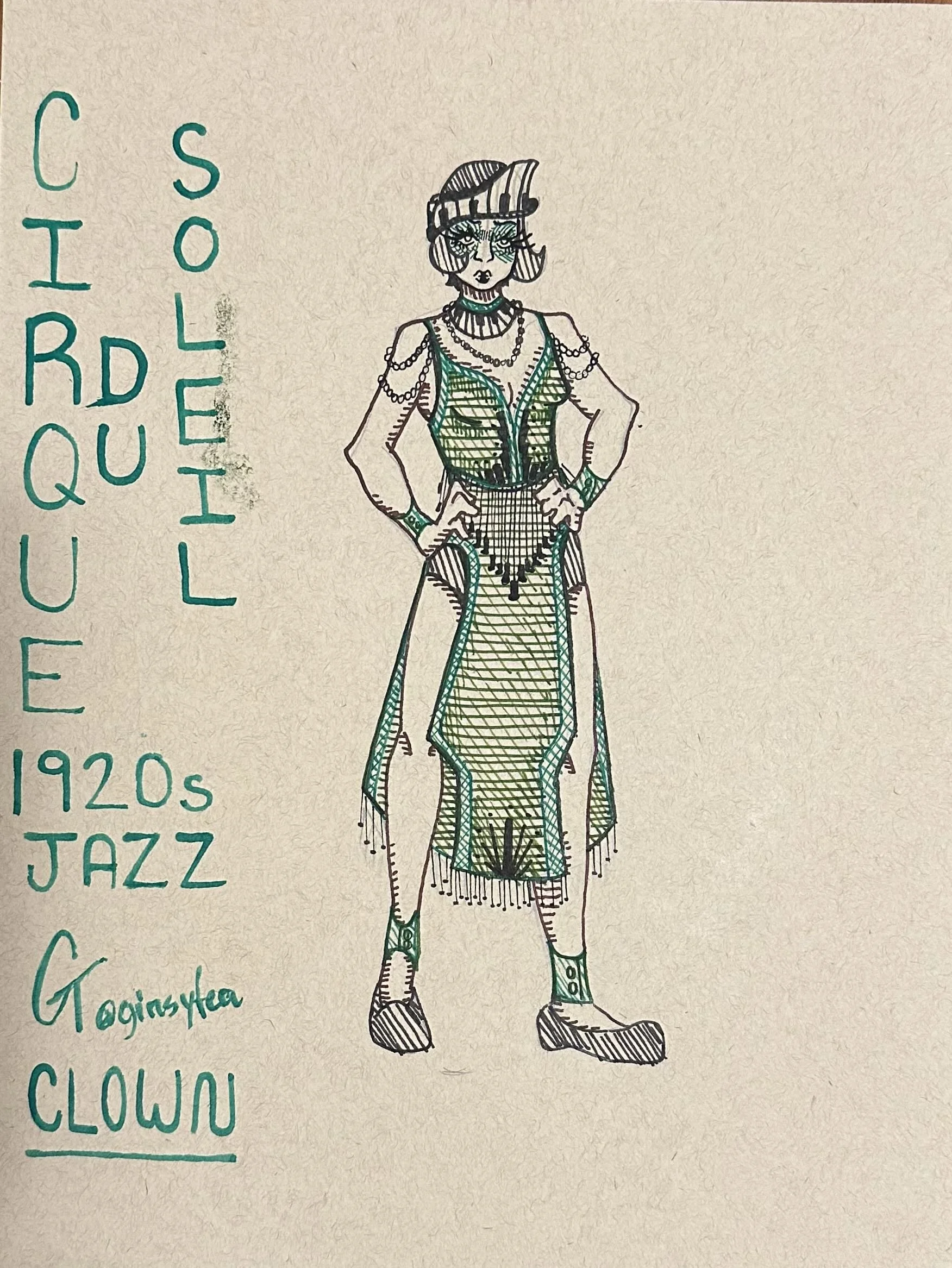 Movement Design - Cirque Du Soleil - 1920s Jazz - Final Rendering (Ink)