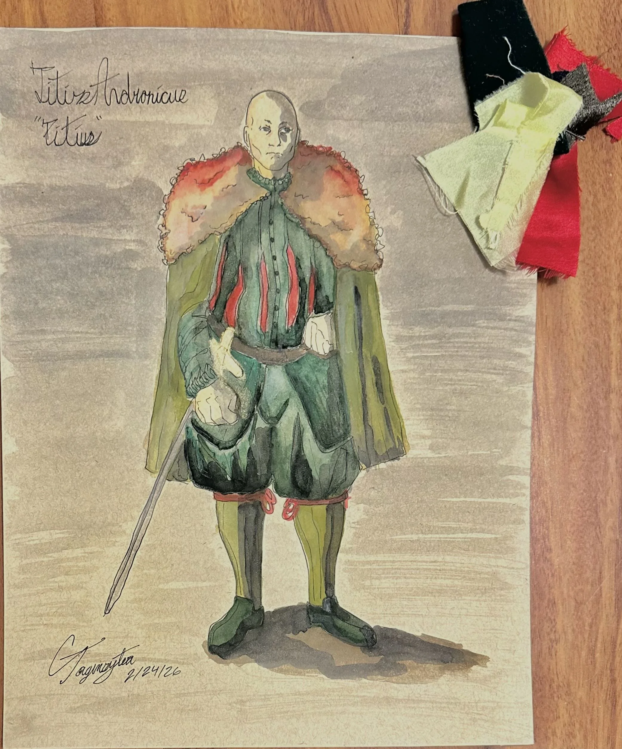 Homage Project - Artist: Francisco Goya - Show: Titus Andronicus - Titus Final Rendering (Water Color)