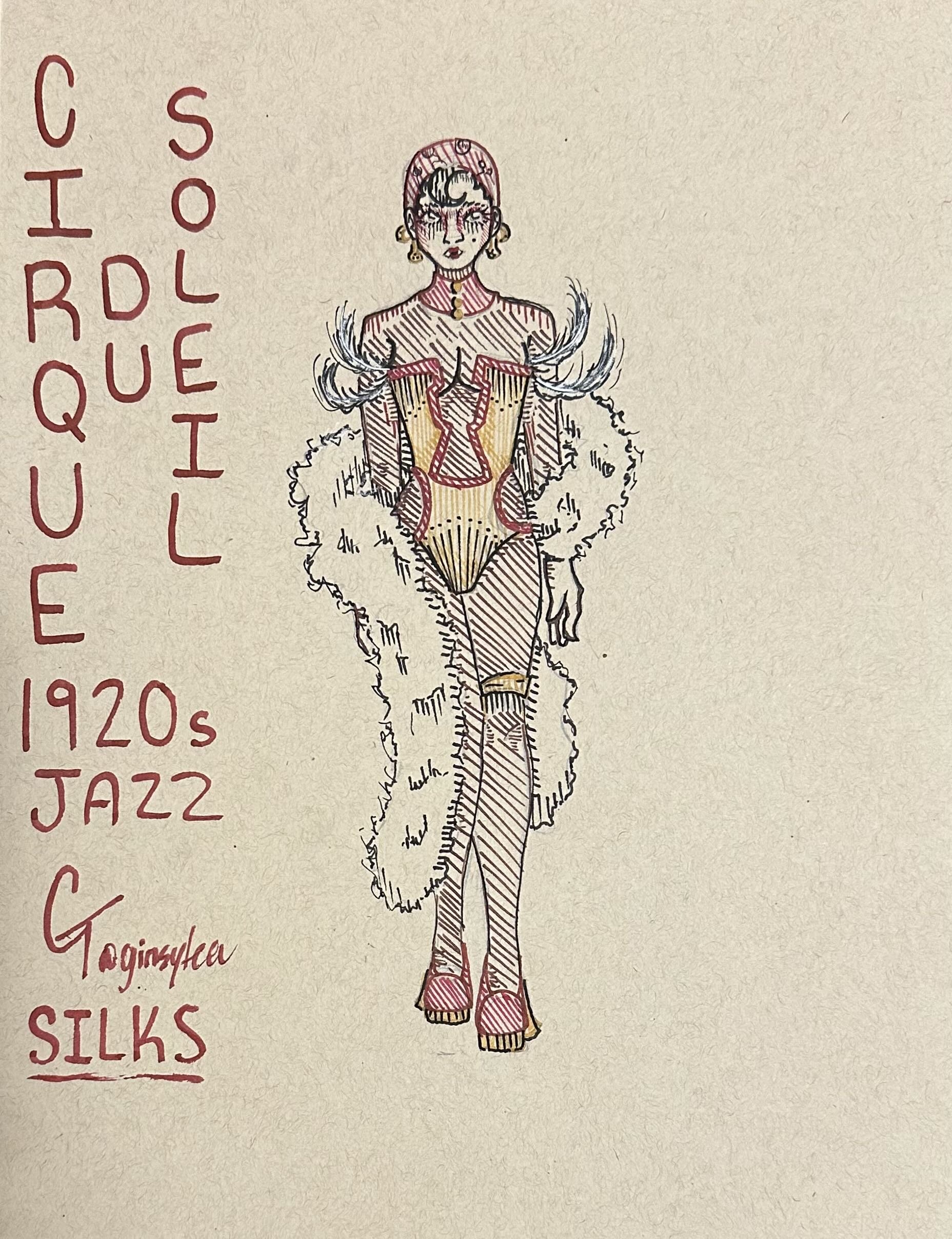 Movement Design - Cirque Du Soleil - 1920s Jazz - Final Rendering (Ink)