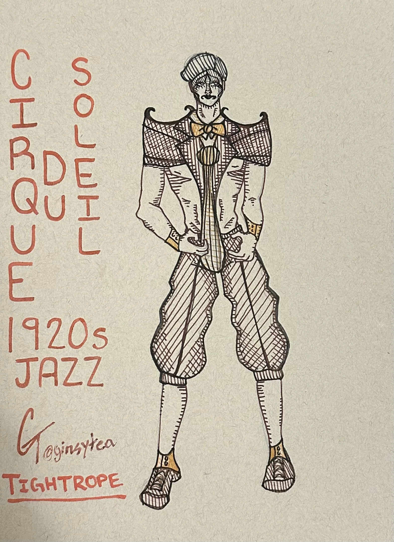 Movement Design - Cirque Du Soleil - 1920s Jazz - Final Rendering (Ink)