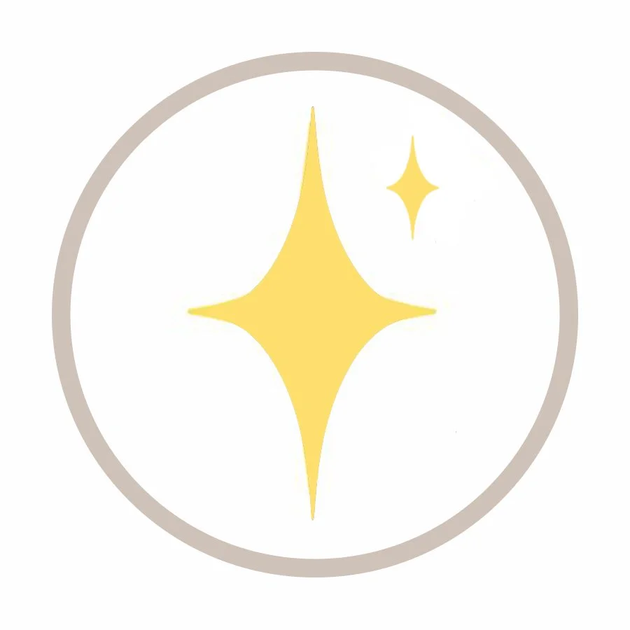 a "sparkle" is depicted in a circle in this image, representing "squeaky clean" as in what your property will be after it is cleaned by this cleaning company