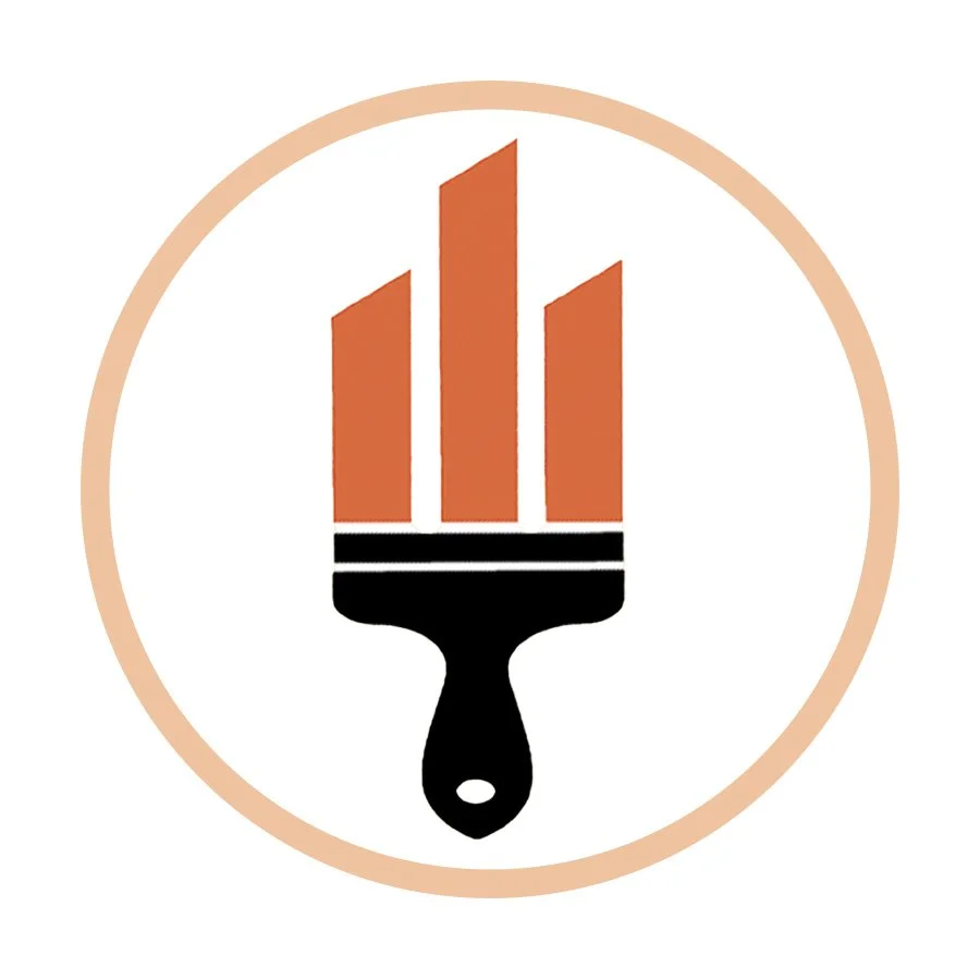 an image is depicting a paint brush with the bristles representing "growth" or building/skyline, indicating the viewer may think of this company as more for commercial paint services in las vegas