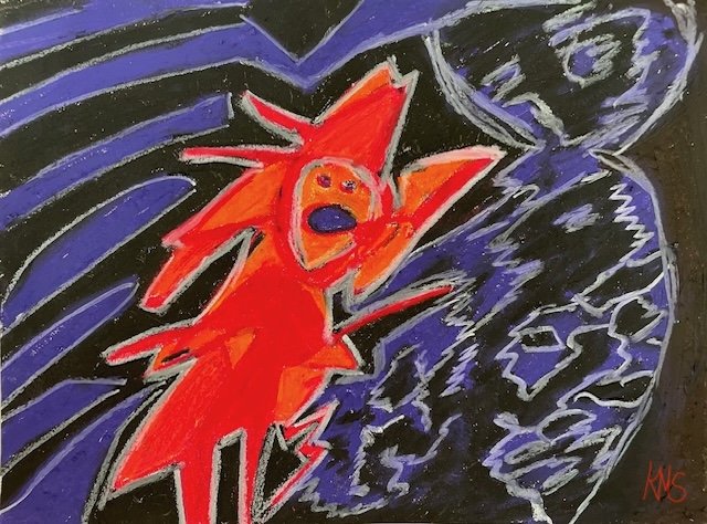 Unnamed (2025) oil pastel, 9" x 12" Original Artwork by Kristin Schultz©