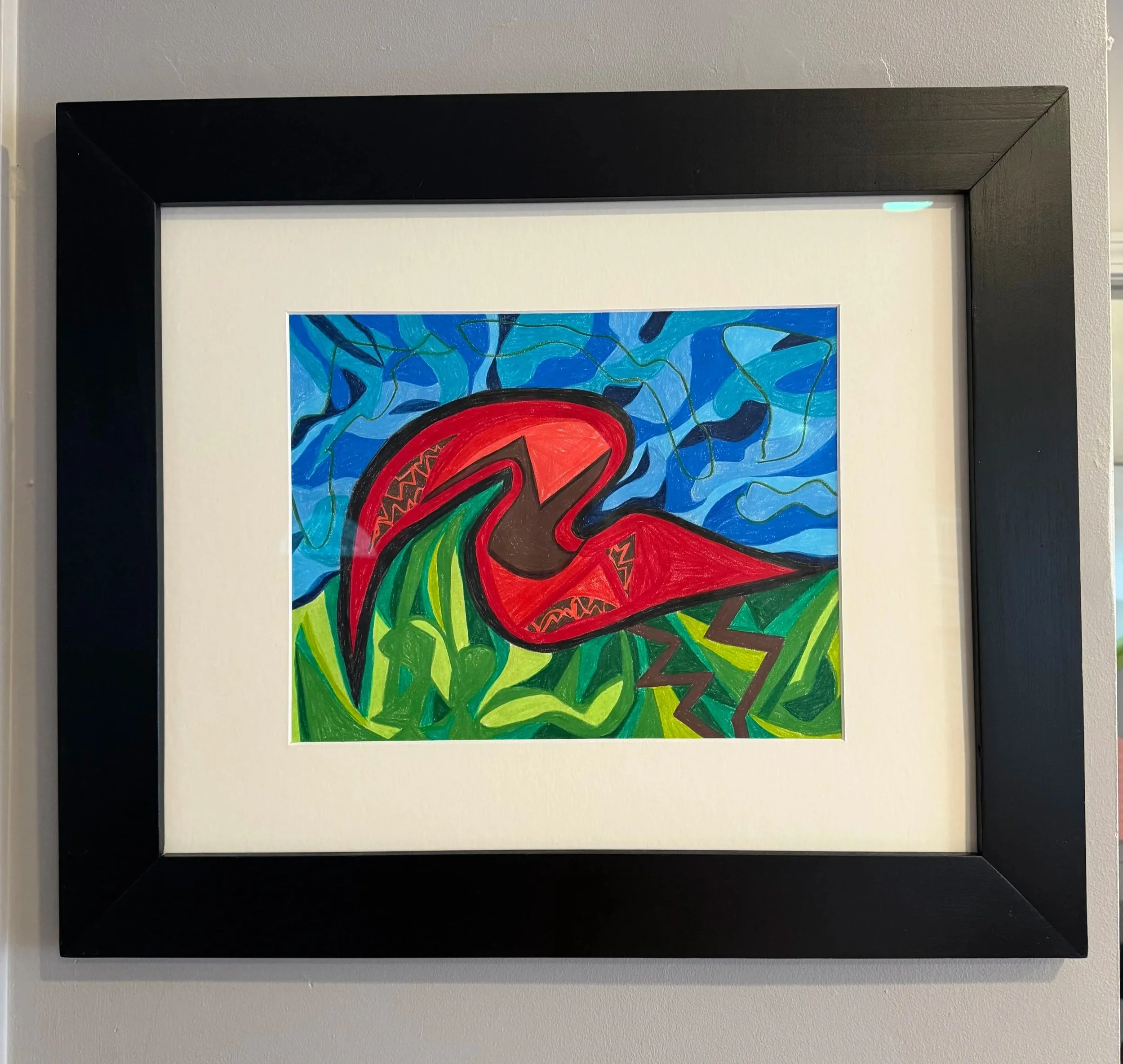 "Rage Molded into a Palatable Image" Original Artwork by Kristin Schultz 2025 © Medium: Oil-based colored pencils on paper Size: 11" X 14". This drawing has been sold.