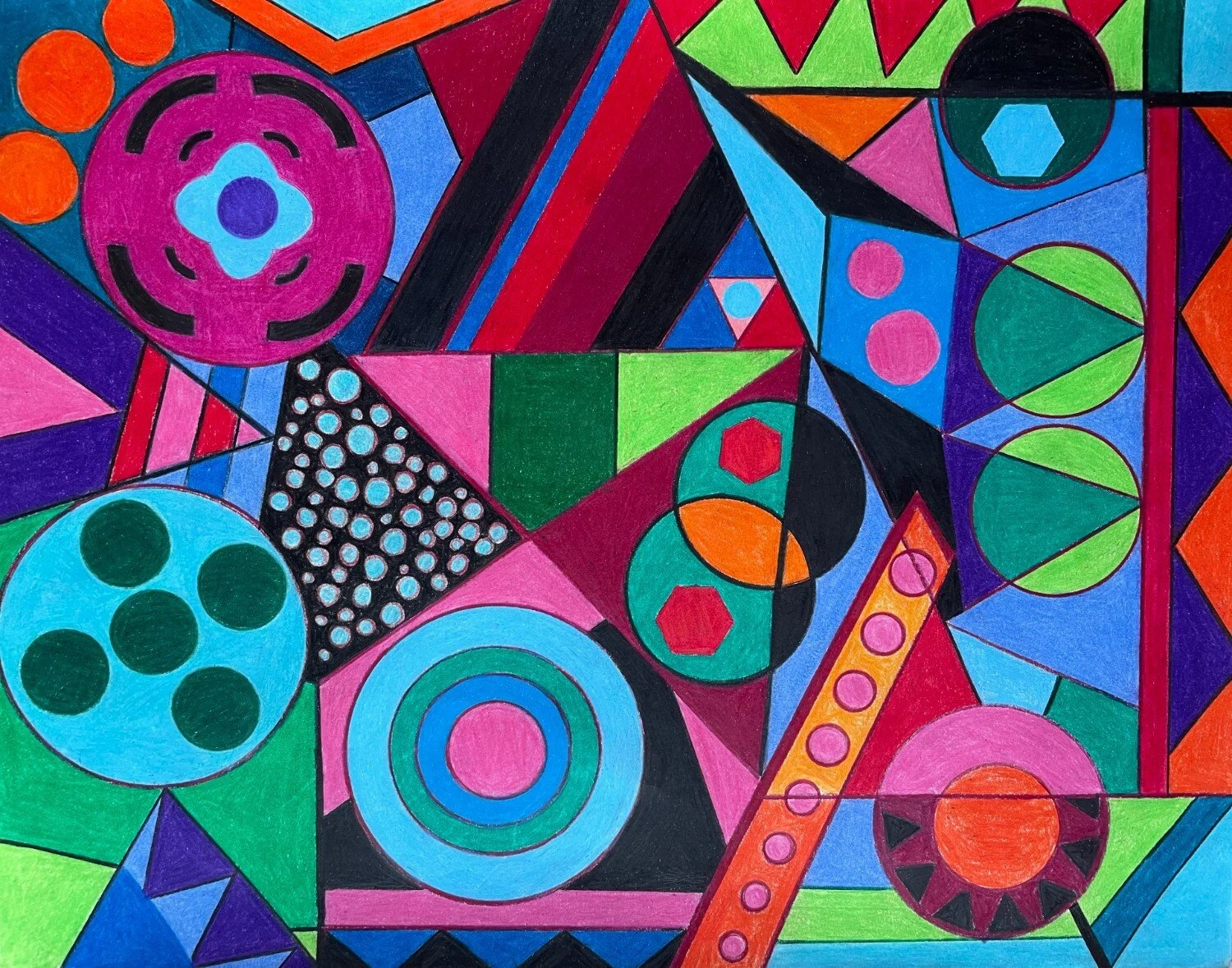 "Overlap of Mental Compartments" Original Artwork by Kristin Schultz 2026 ©
Medium: Oil-based colored pencils on paper, 11" X 14"