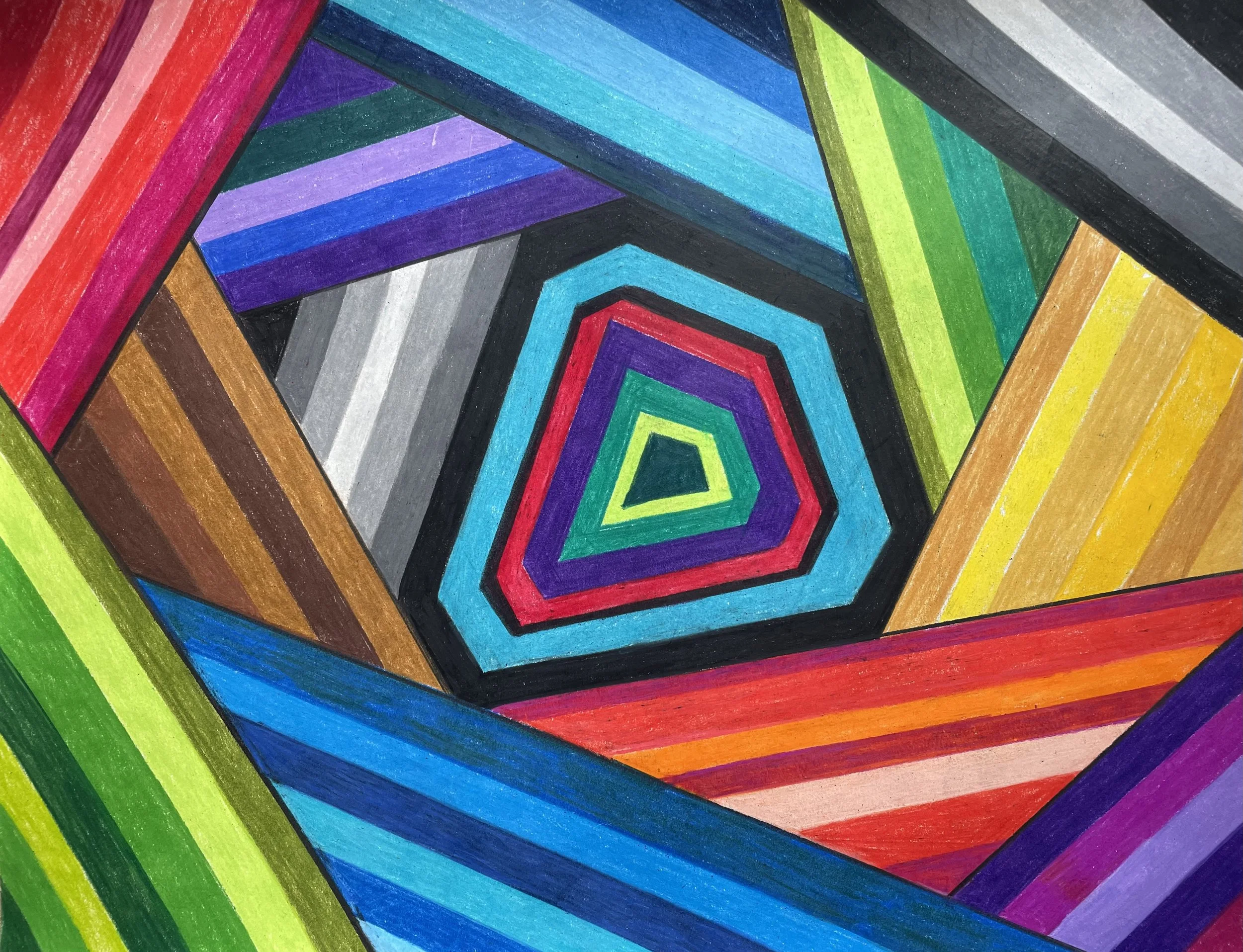 "Layers" 
Original Artwork by Kristin Schultz 2026 ©
Medium: Oil-based colored pencils on paper, 11" X 14"