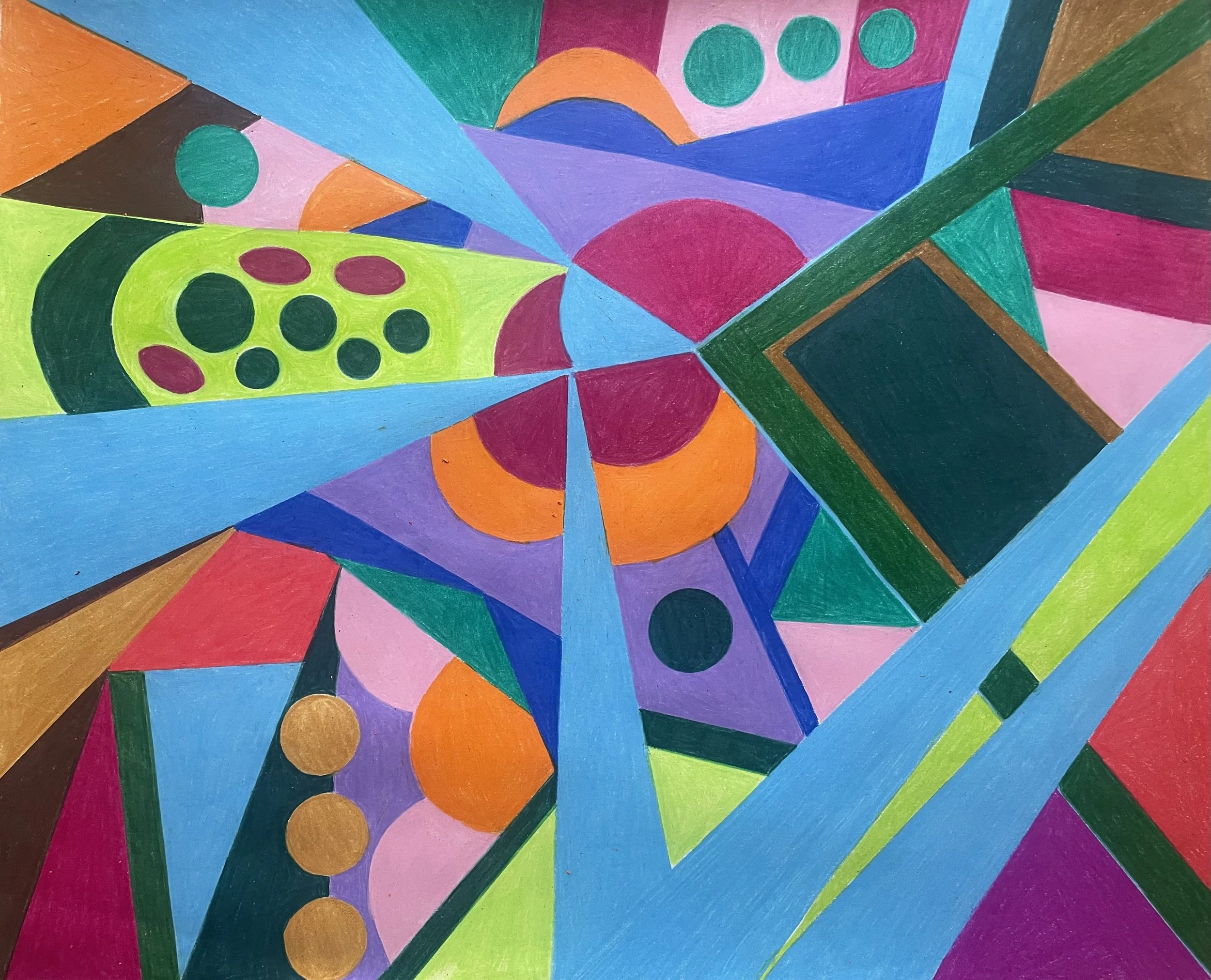 "Piercing Consciousness (2026) Original Artwork by McAllister© Oil-based colored pencil on paper, 14" X 17" 