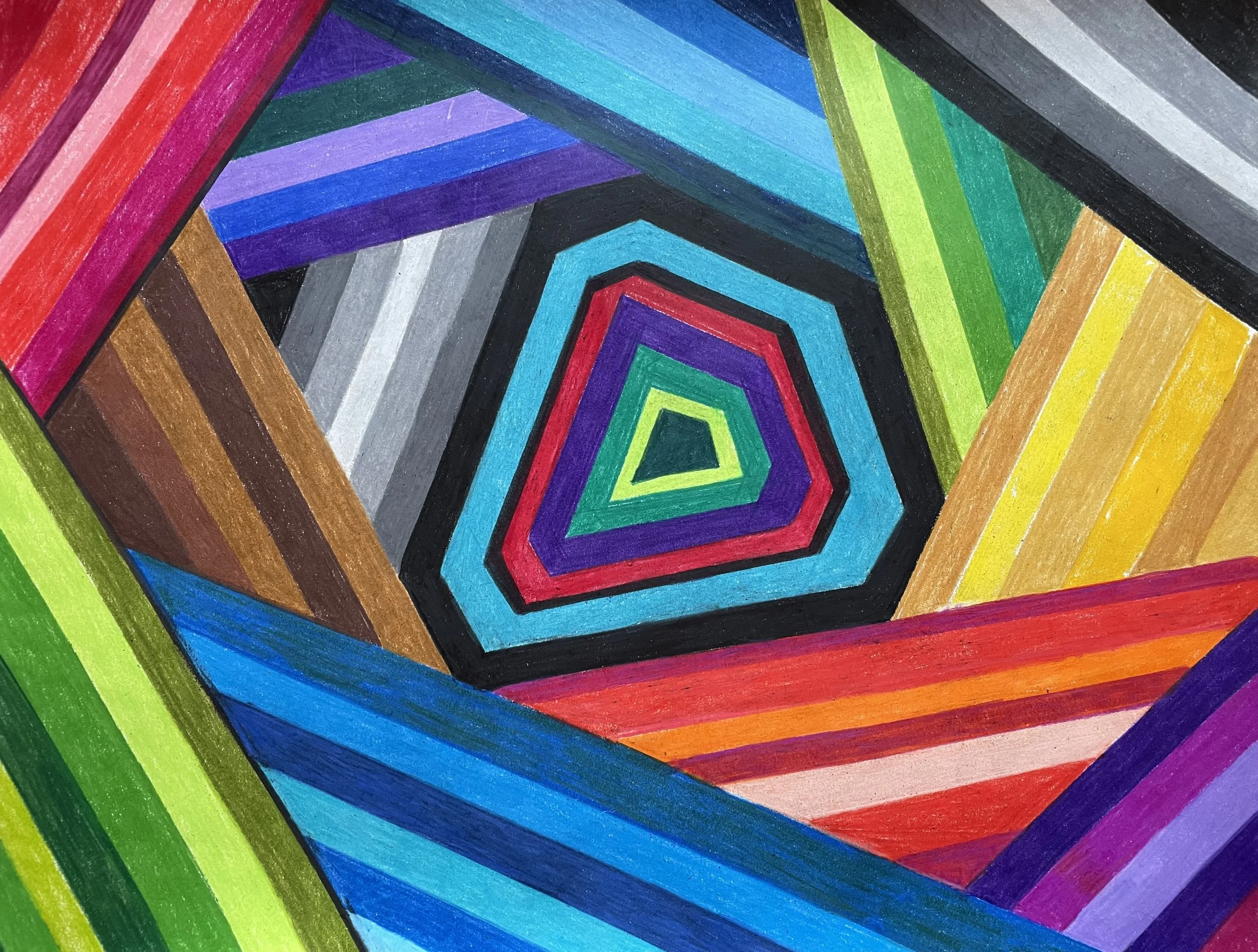 "Layers" (2026) Original Artwork by McAllister© Oil-based colored pencil on paper, 11" X 14" 