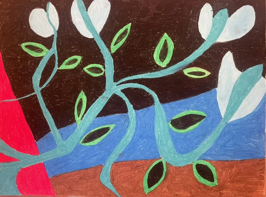 "Growth" (2025) Original Artwork by Kristin Schultz © Oil pastels, 18" X 24"