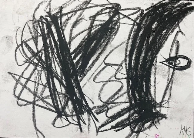 "Fear" Original Artwork by Kristin Schultz 2024 © Medium: Charcoal