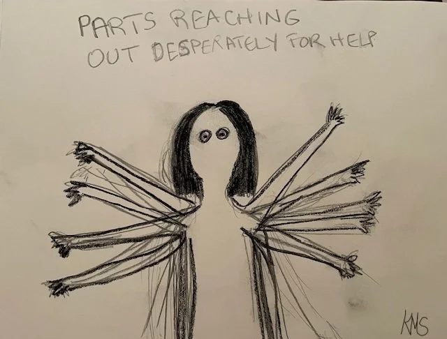 “Desperate Parts” (2024) charcoal, 9" x 12" Original Artwork by Kristin Schultz© 