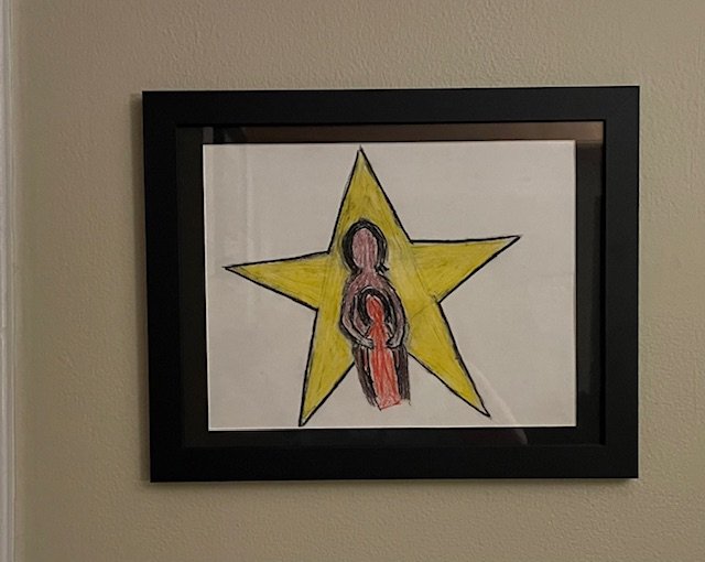 "Protected" Original Artwork by Kristin Schultz 2024 ©
Medium: colored pencil, crayon, and chalk on paper
Size: 9" X 11"