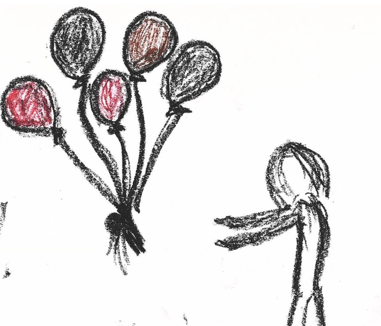 "Loss" Original Artwork by Kristin Schultz 2023 © Medium: Oil Pastels and Crayon, Size: 4" x 6"