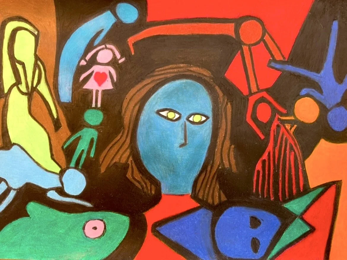 "Ring of Parts" (2025) Original Artwork by Kristin Schultz © Oil-based colored pencils on paper, 11" X 14" Price $250