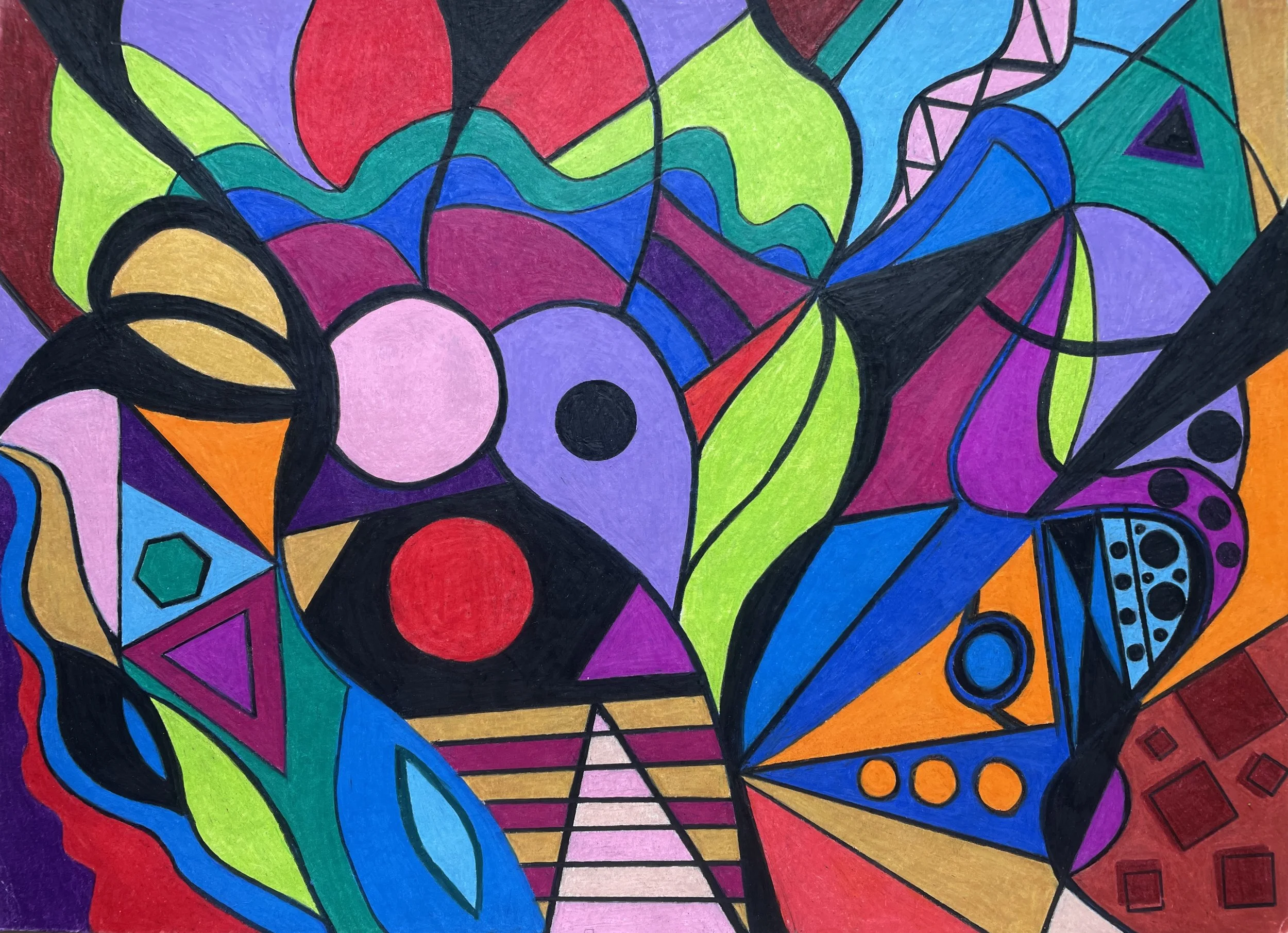 "Aperture" (2026) Original Artwork by McAllister©, Oil-based colored pencil on paper 11" x 15" 