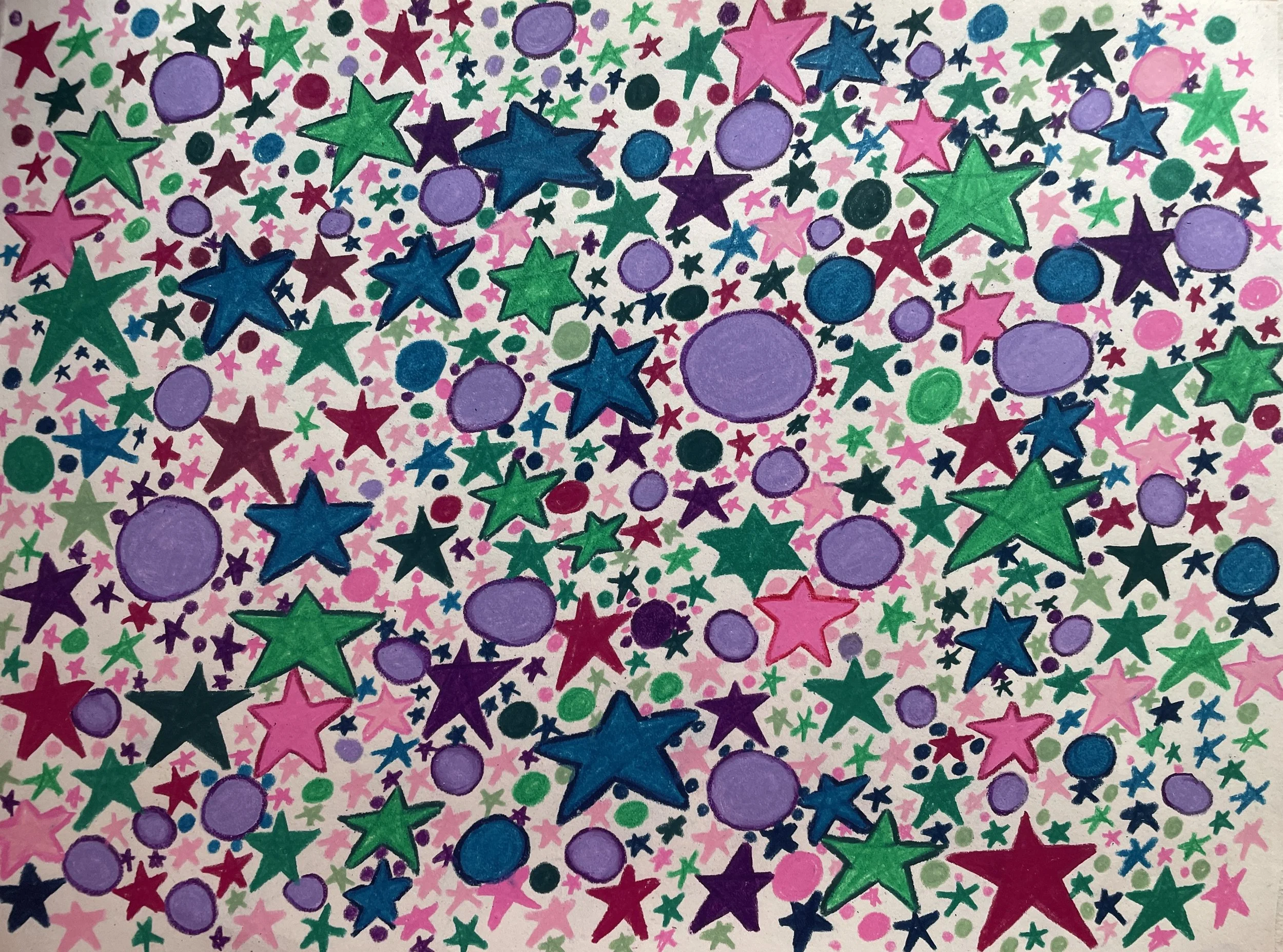 "Inner and Outer Universes" (2026) Original Artwork by McAllister© colored pencil on paper, 9 x 12