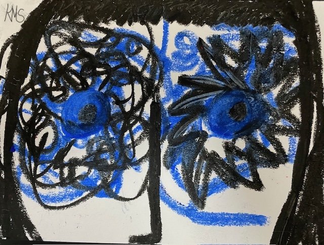 Untitled (2024) Oil pastel, 5" x 7" Original Artwork by Kristin Schultz © 