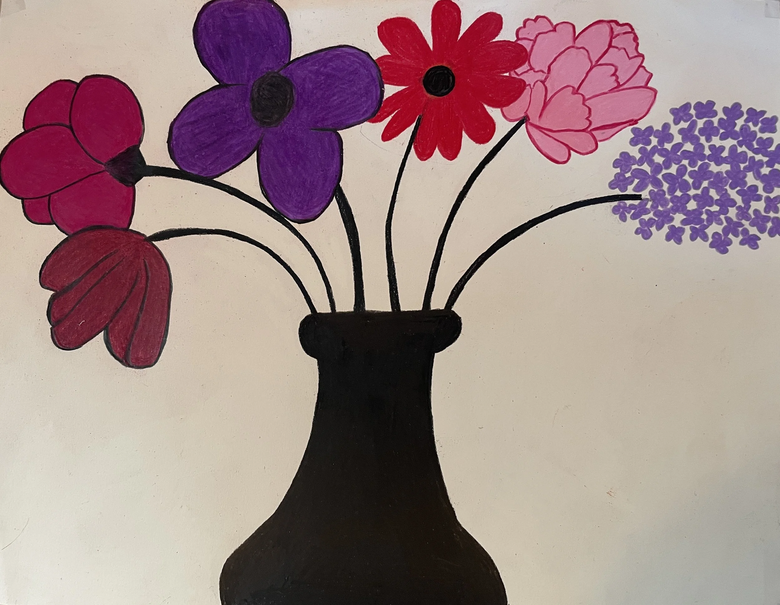 "Flowering Out of Darkness" (2026) Original Artwork by McAllister© colored pencil, 11" x 14”