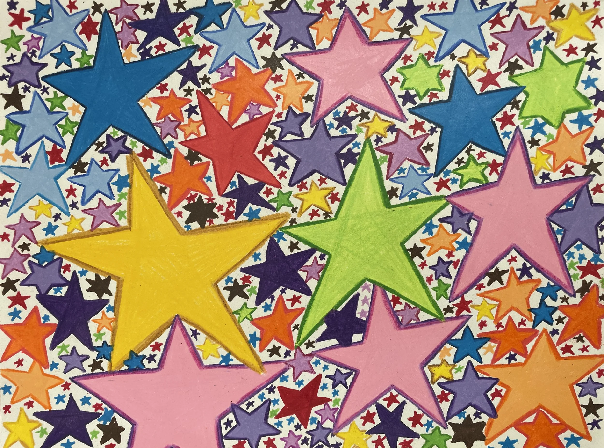 "Star Angels" (2026) Original Artwork by McAllister© colored pencil on paper, 9 x 12