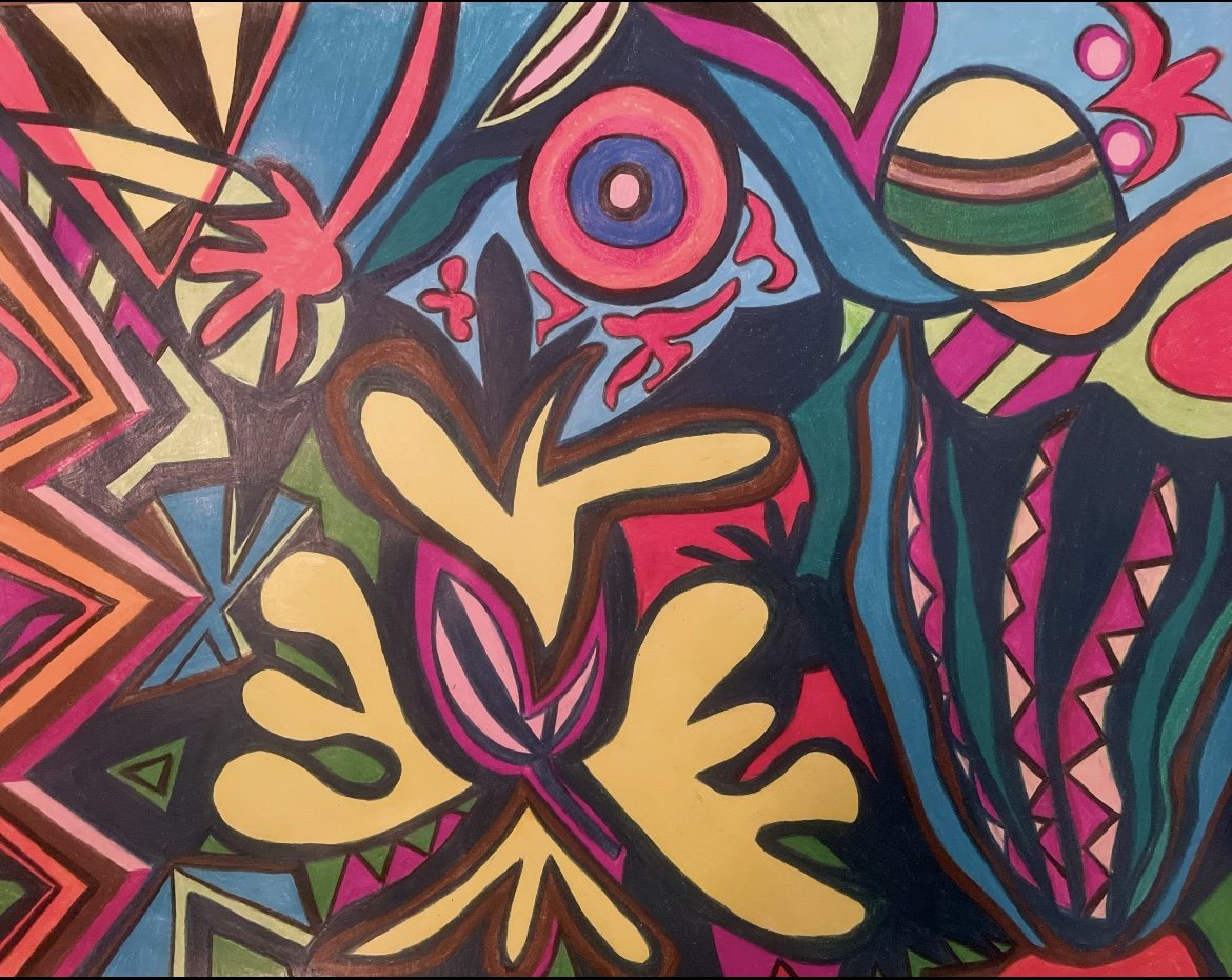 Showing in Concord Center for Visual Arts (Concord Art) in Concord, MA February 26-March 26, 2026
"Blooming" (2025). Medium: Oil- based colored pencils on paper, 11" X 14"