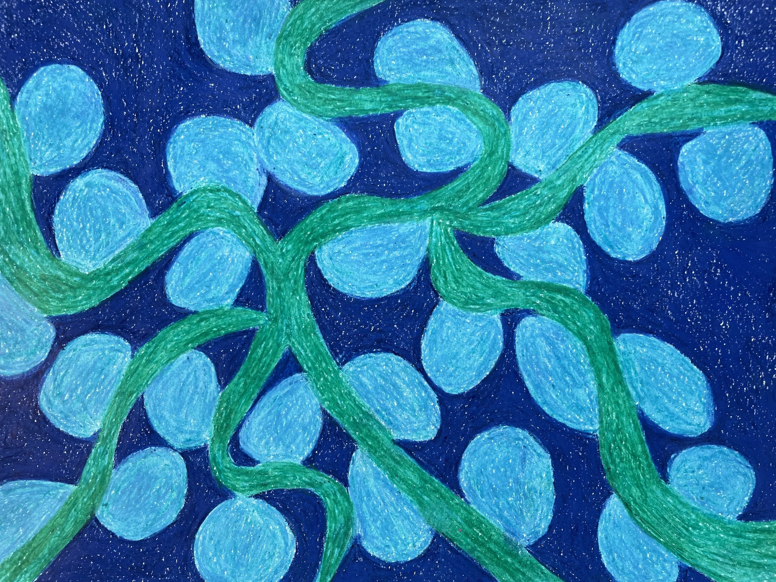 "Seedlings" (2026) Crayon on paper 11" x 15", Original Artwork by Kristin Schultz©