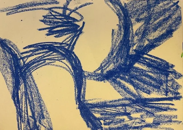 "Something Unconsciously Scary" Original Artwork by Kristin Schultz January 2024 © Medium: Crayon