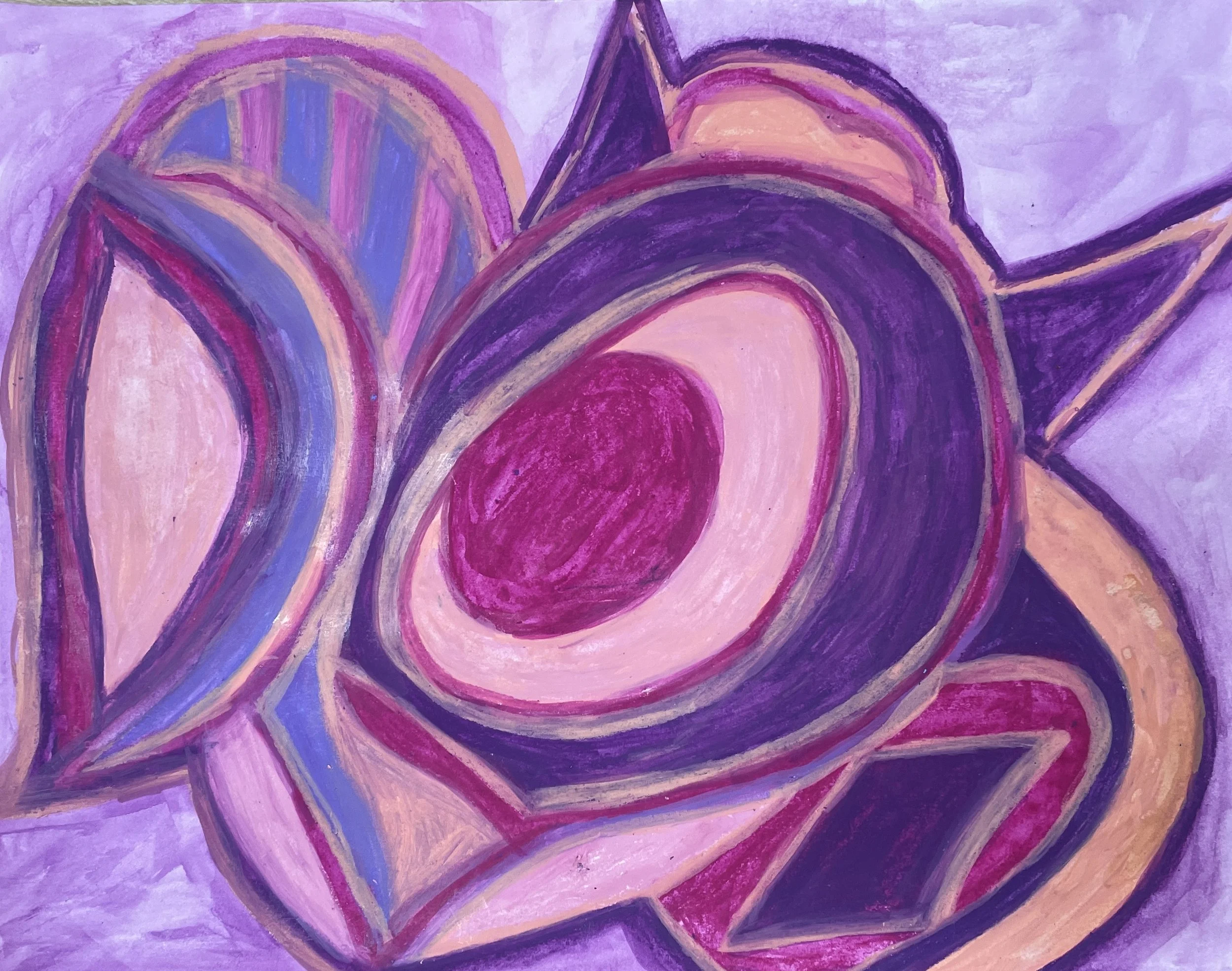 "Beauty in Pain" (2026) Original Artwork by McAllister© Oil- pastel water colors on paper, 11" X 14" 