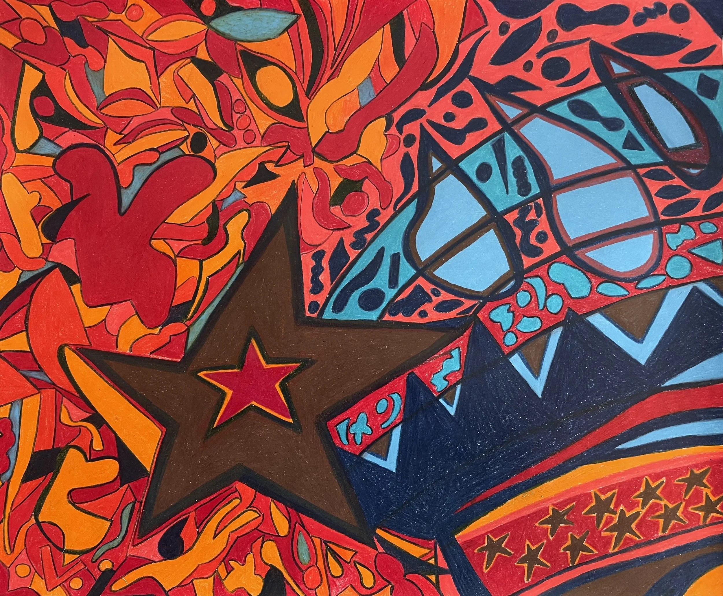 "It Was Supposed to be a Good Day" Original Artwork by Kristin Schultz 2025 © Medium: Oil-based colored pencils on paper Size: 14"X17"