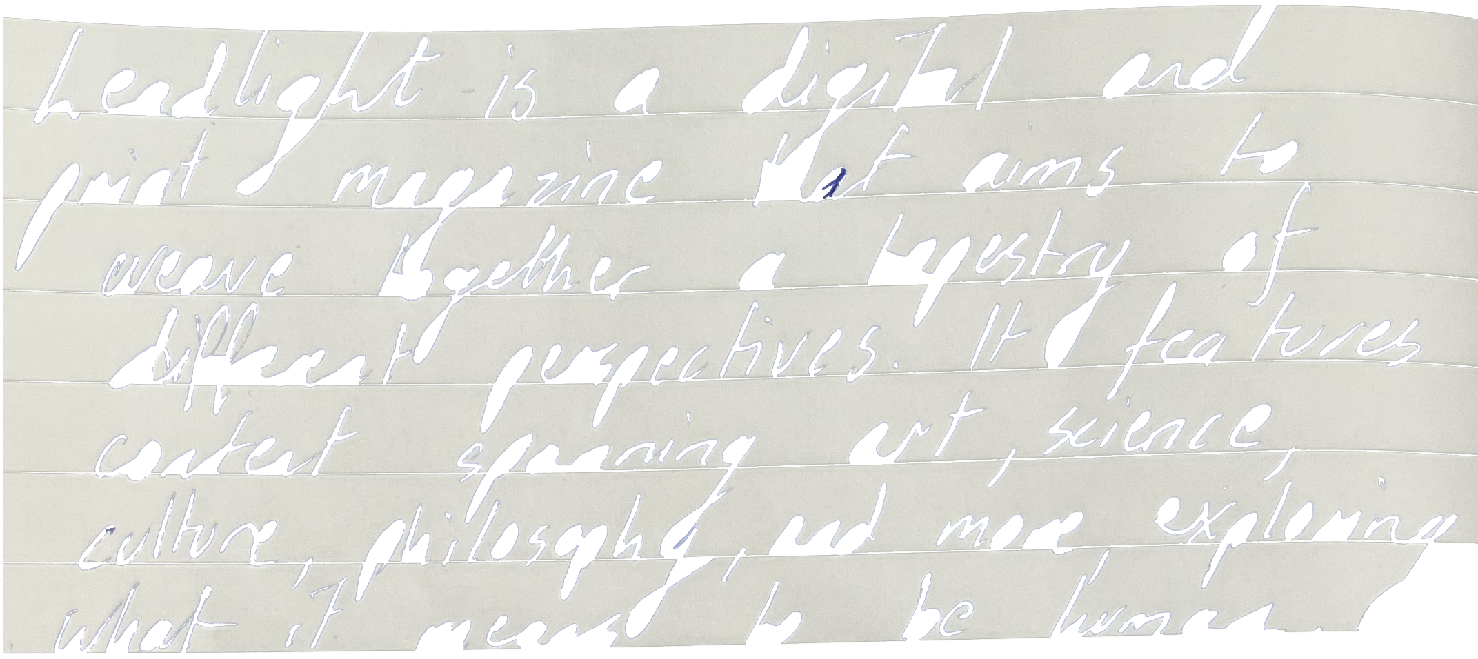 A handwritten letter or note on lined paper, with blue ink cursive handwriting.