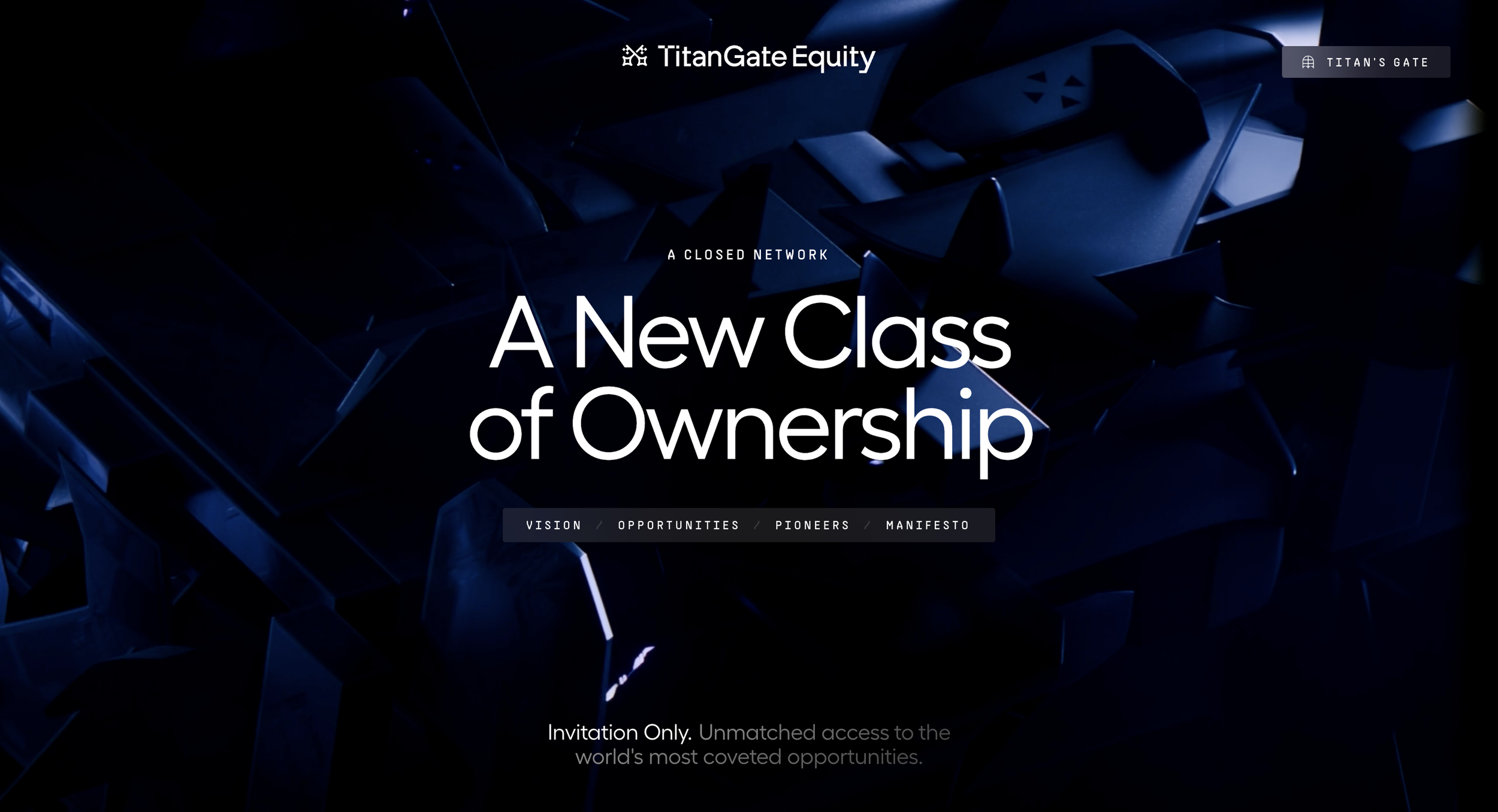 TitanGate Equity website hero image for article "The philosophy behind premium web design"