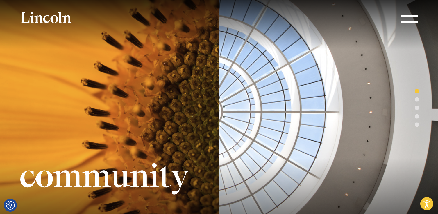 Hero section of a property management company website, Lincoln